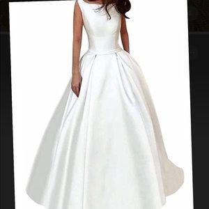 Women’s long satin Wedding Dress